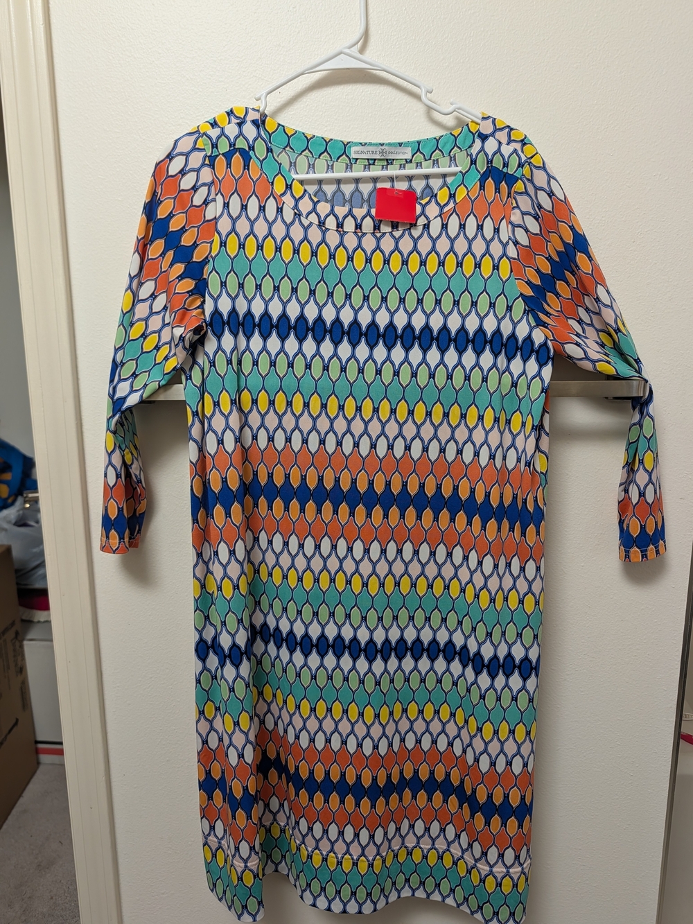Multicolor Geometric Shift Dress, Signature Collection